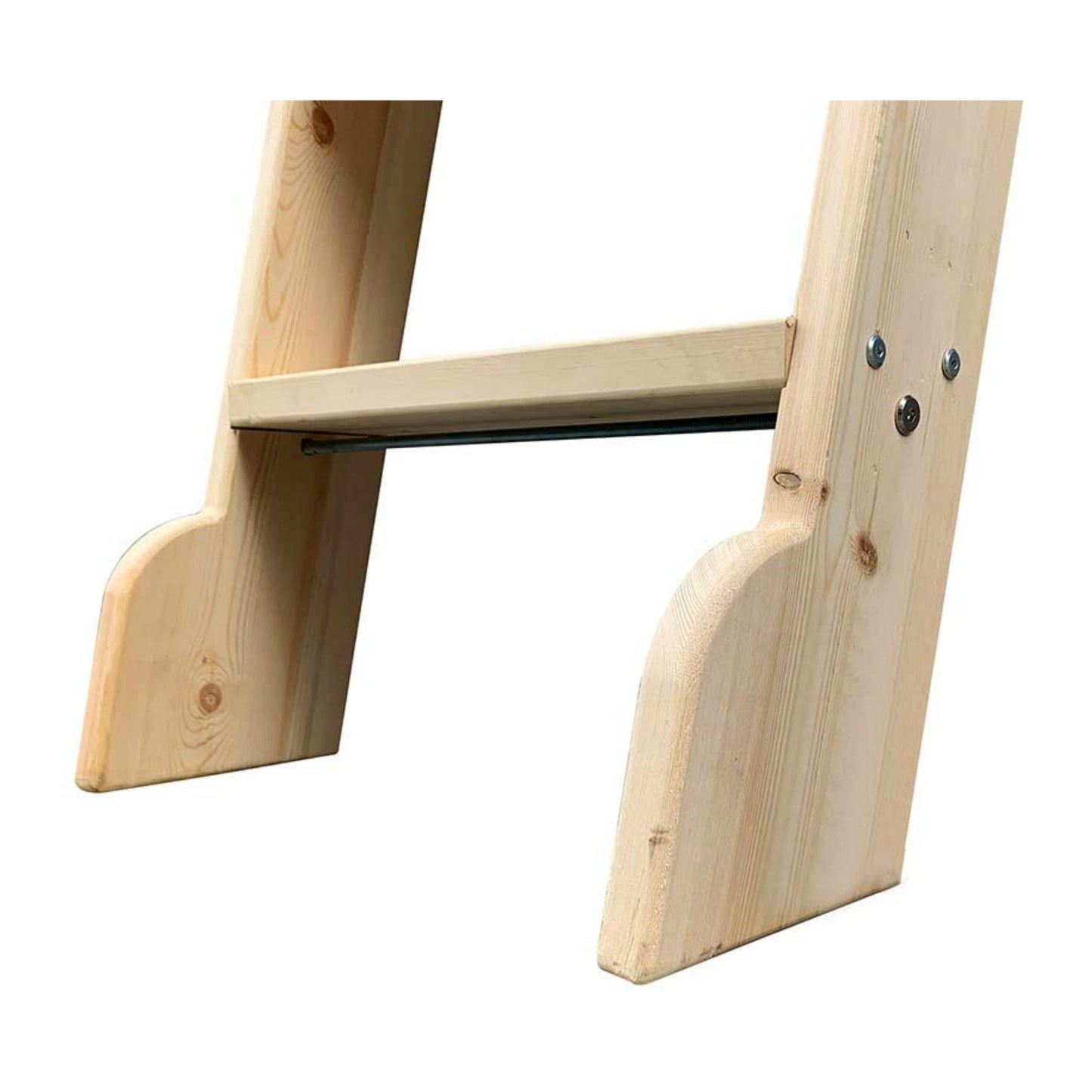 Natural Knotty Pine Wood Sliding Library Sliding Step Ladder Rolling Ladder with Curved Handrails, Ready For Painting( Unfinished )