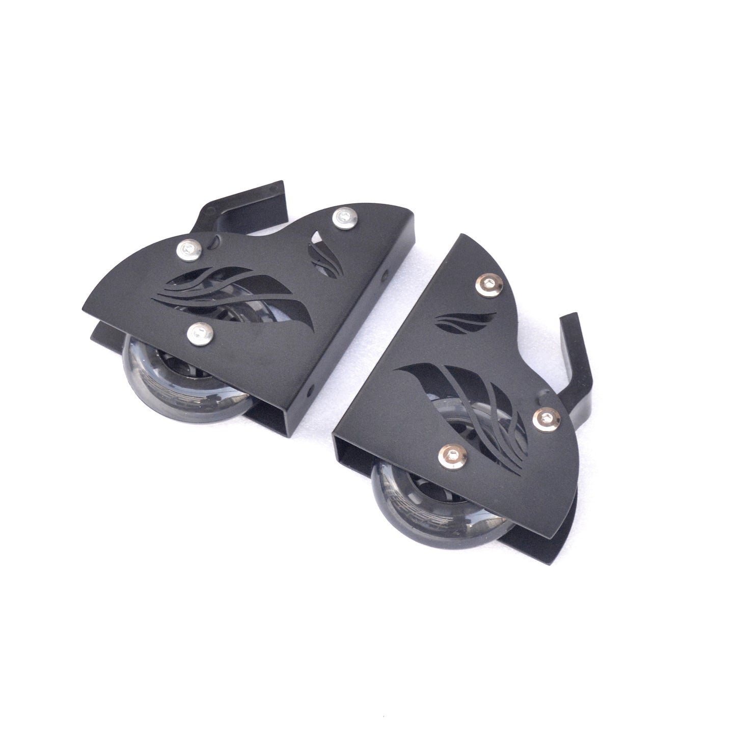 Black Steel Sliding Rolling Ladder Library Office Ladder Brake Floor Roller Hardware