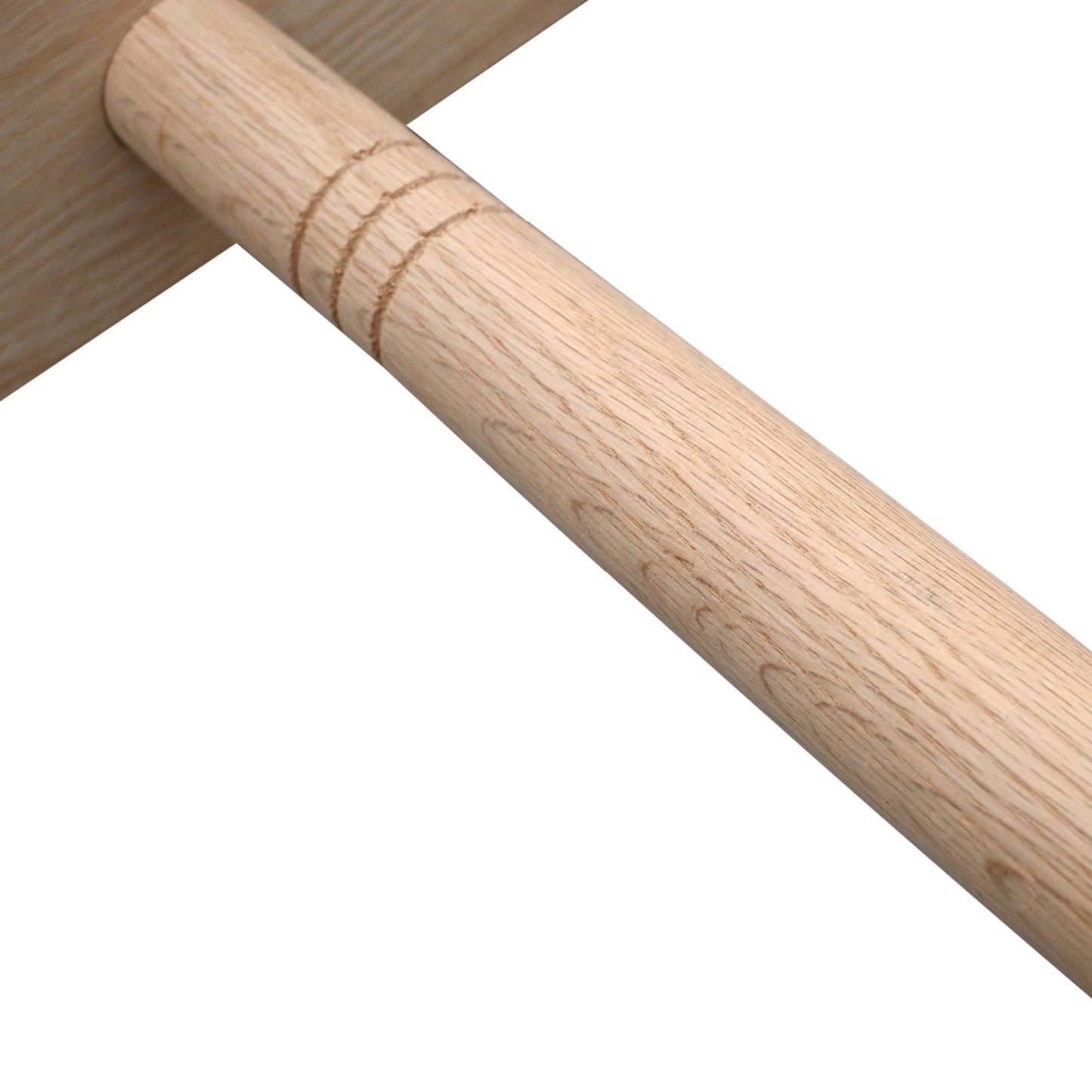 Natural Knotty Oak Wood Sliding Library Sliding Step Ladder Rolling Ladder Suitable For Removable Hardware, Ready For Painting( Unfinished )