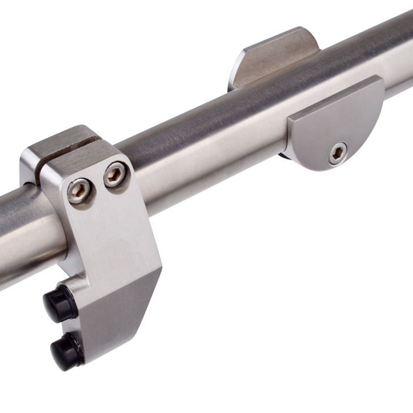 Round Track Brushed Satin Stainless Steel Glass Sliding Barn Door Hardware