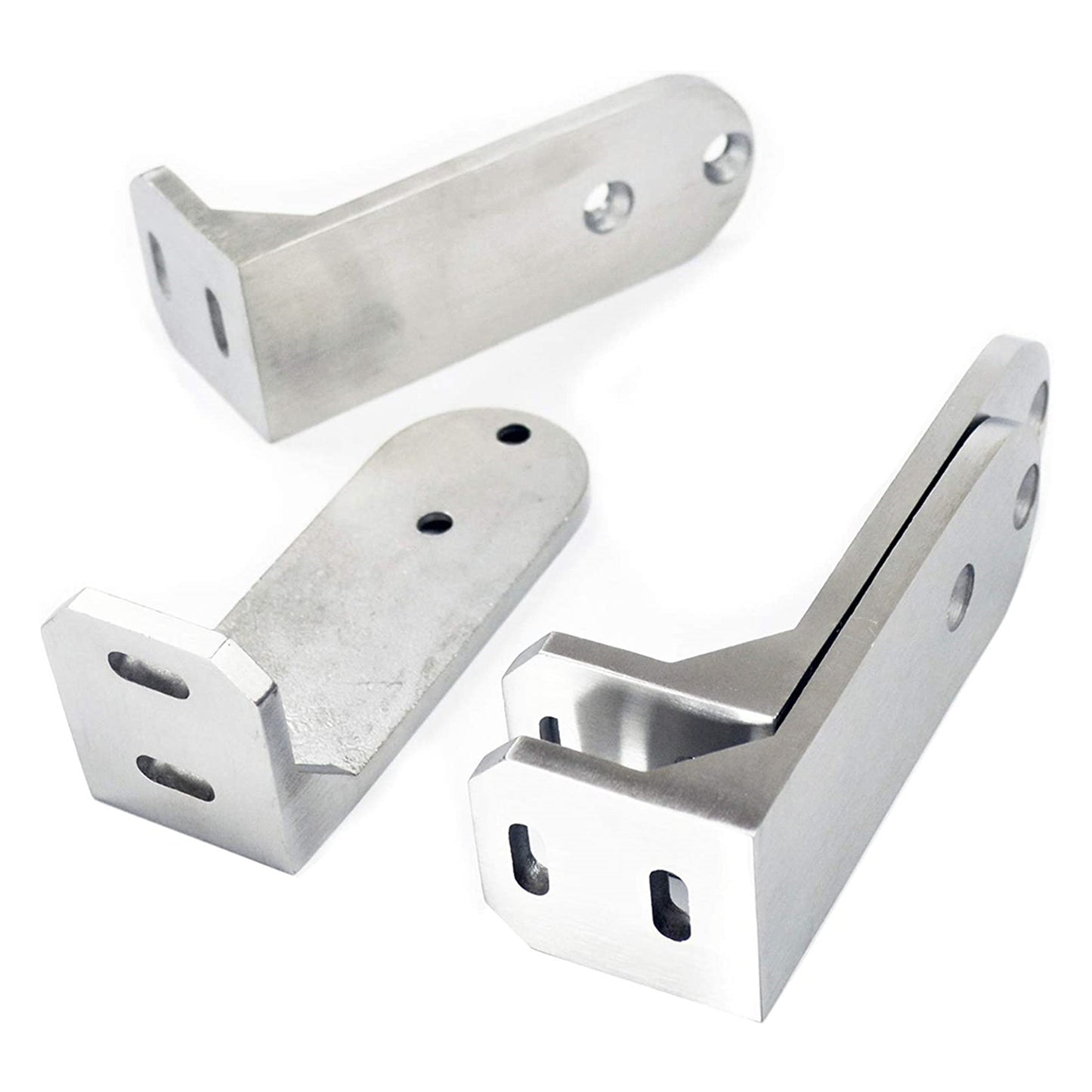 Brushed Stainless Steel Top Ceiling Mount Wood Sliding Barn Door Hardware Round Anti-Pin Wheel Rolling Track Set Kit