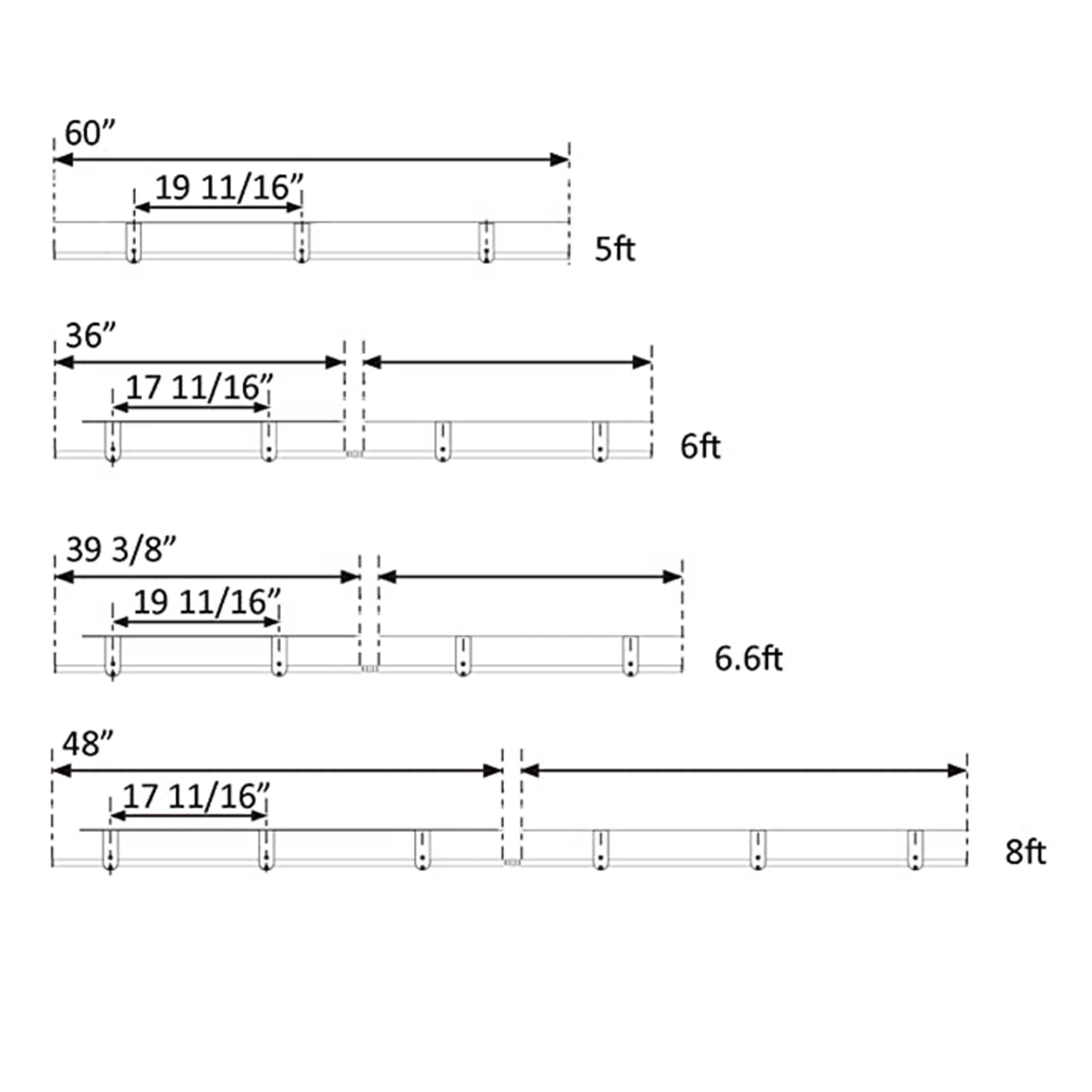 Brushed Stainless Steel Top Ceiling Mount Wood Sliding Barn Door Hardware Round Anti-Pin Wheel Rolling Track Set Kit