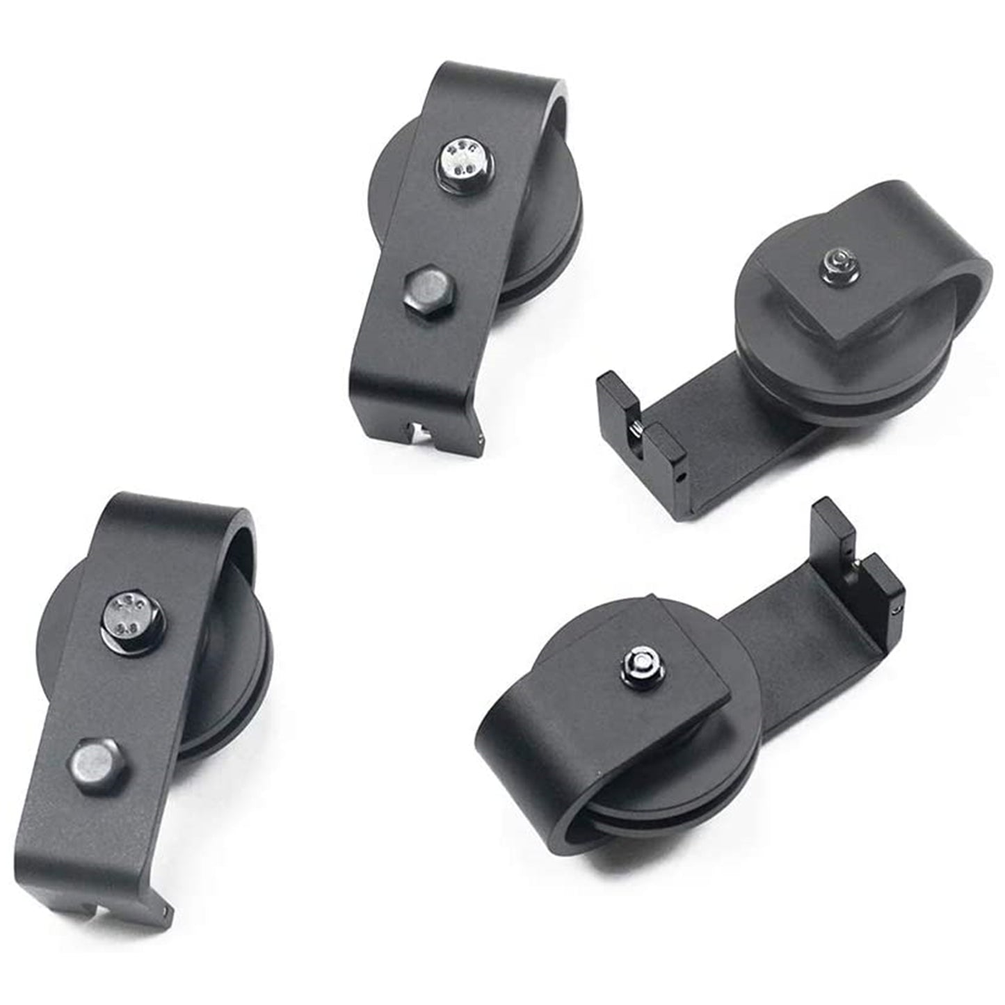 Black Steel Top Mount Bi-fold Wood Sliding Barn Door Hardware Track Hardware Kit for 2 Doors and 4 Doors ( No Door )