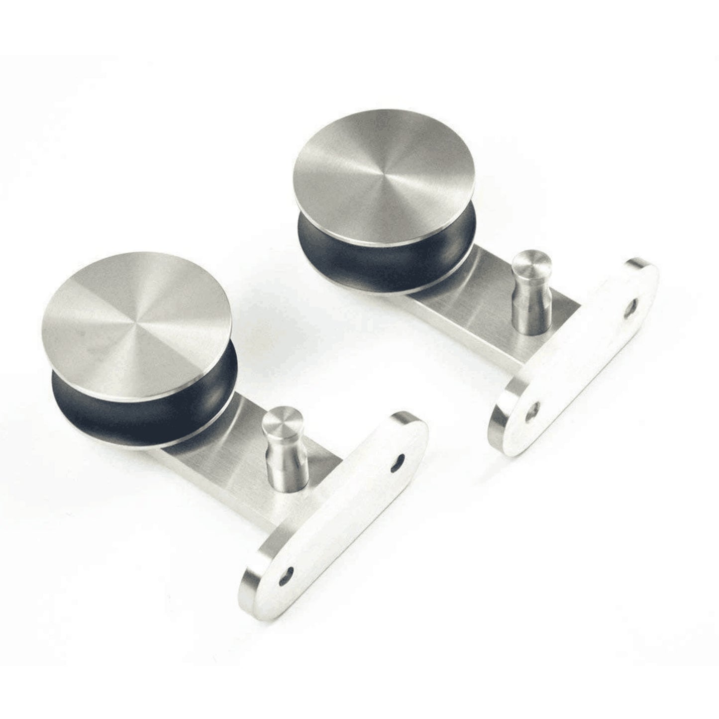 Bypass brushed stainless steel top mounted sliding barn wood door hardware sliding track kit set for 2 Doors 3 Doors and 4 Doors