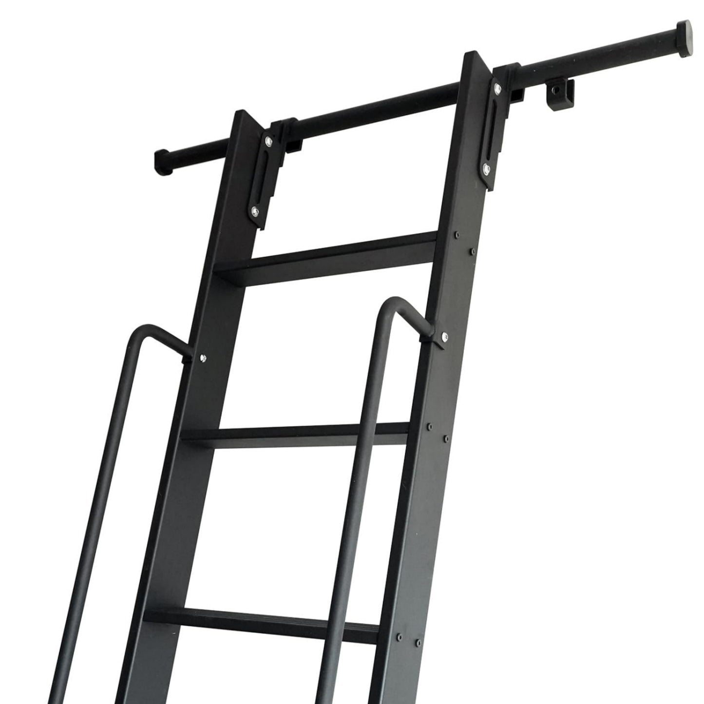 Aluminum Alloy Sliding Library Durable Step Rolling Ladder Bookshelf Straight Indoor Attic Wardrobe Cabinet Pulley Ladder With Handrails