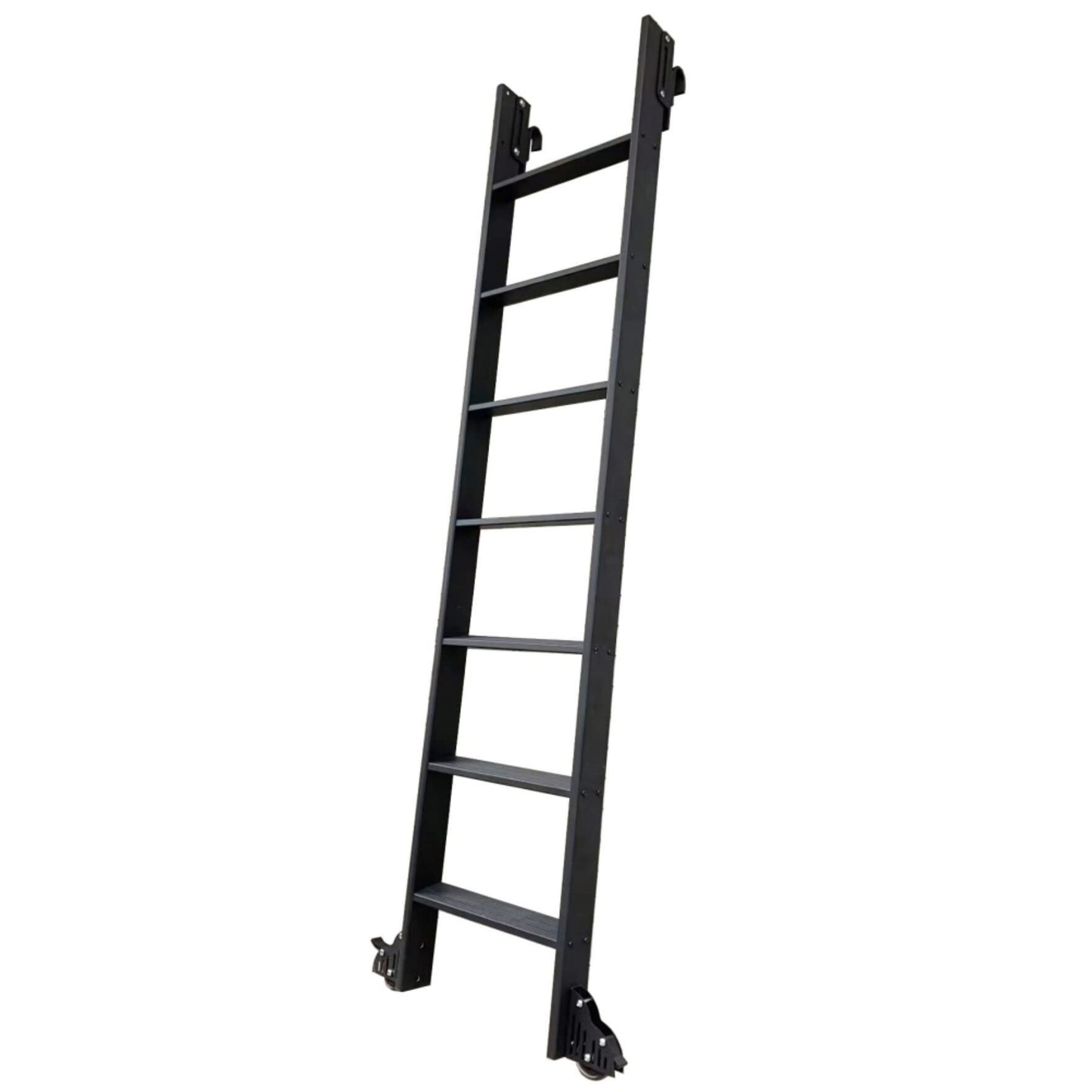 Aluminum Alloy Sliding Library Durable Step Ladder Rolling Ladder Bookshelf Straight Ladder Indoor Attic Wardrobe Cabinet Pulley ladder