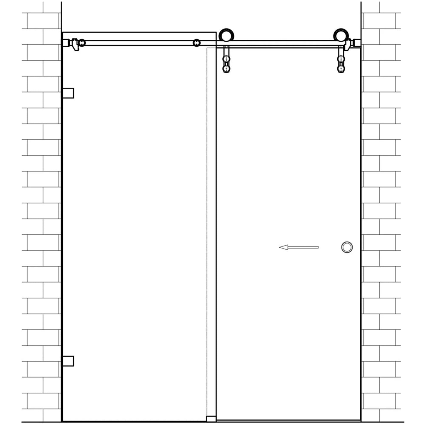 Rotatable Spoke Wheel Movable Decoration Core Modern European Brushed Stainless Steel Glass Sliding Shower Door Hardware Track Kit New