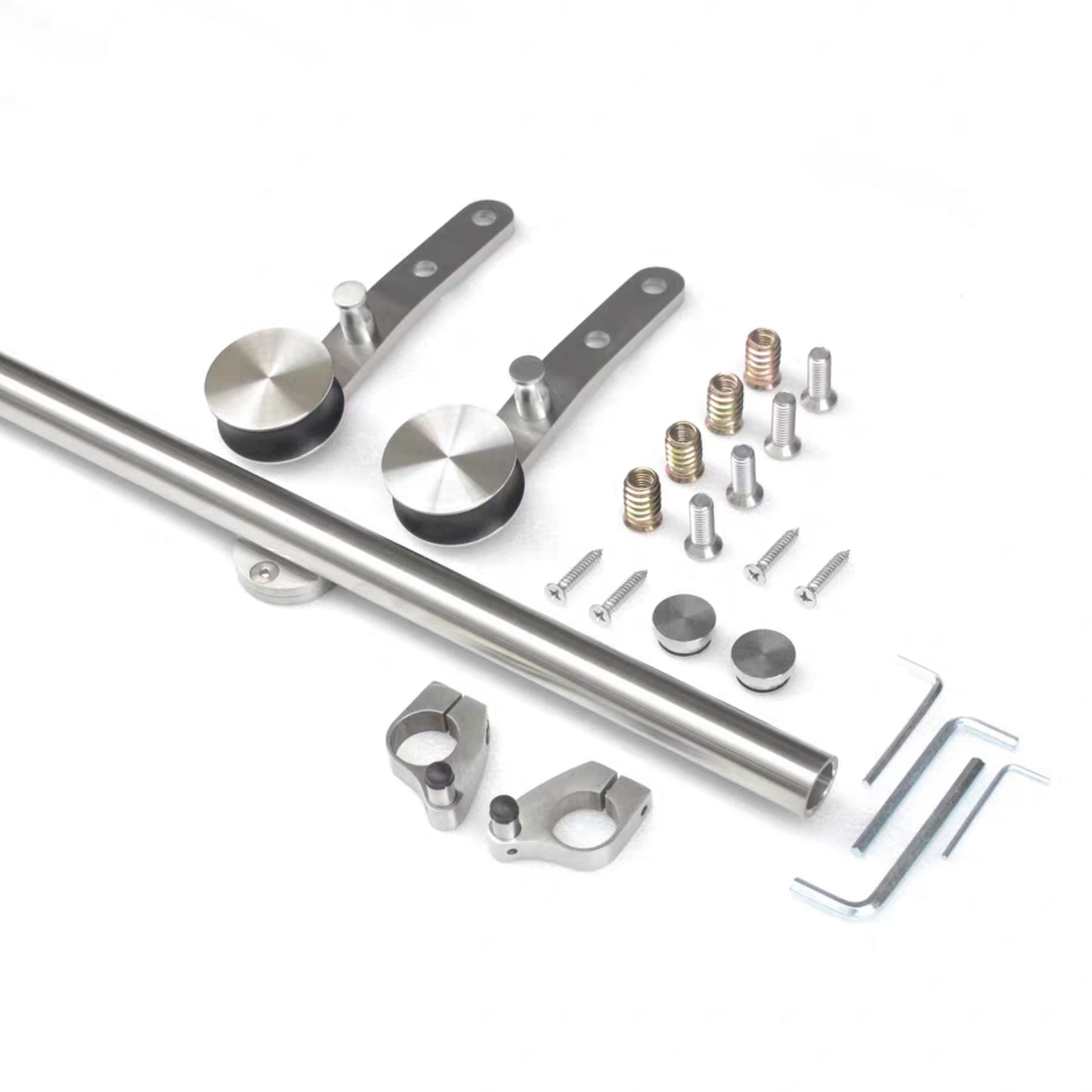 3.3FT-33FT Brushed Stainless Steel Sliding Modern Living Room Home Office Kitchen Library Ladder Hardware Track Kit