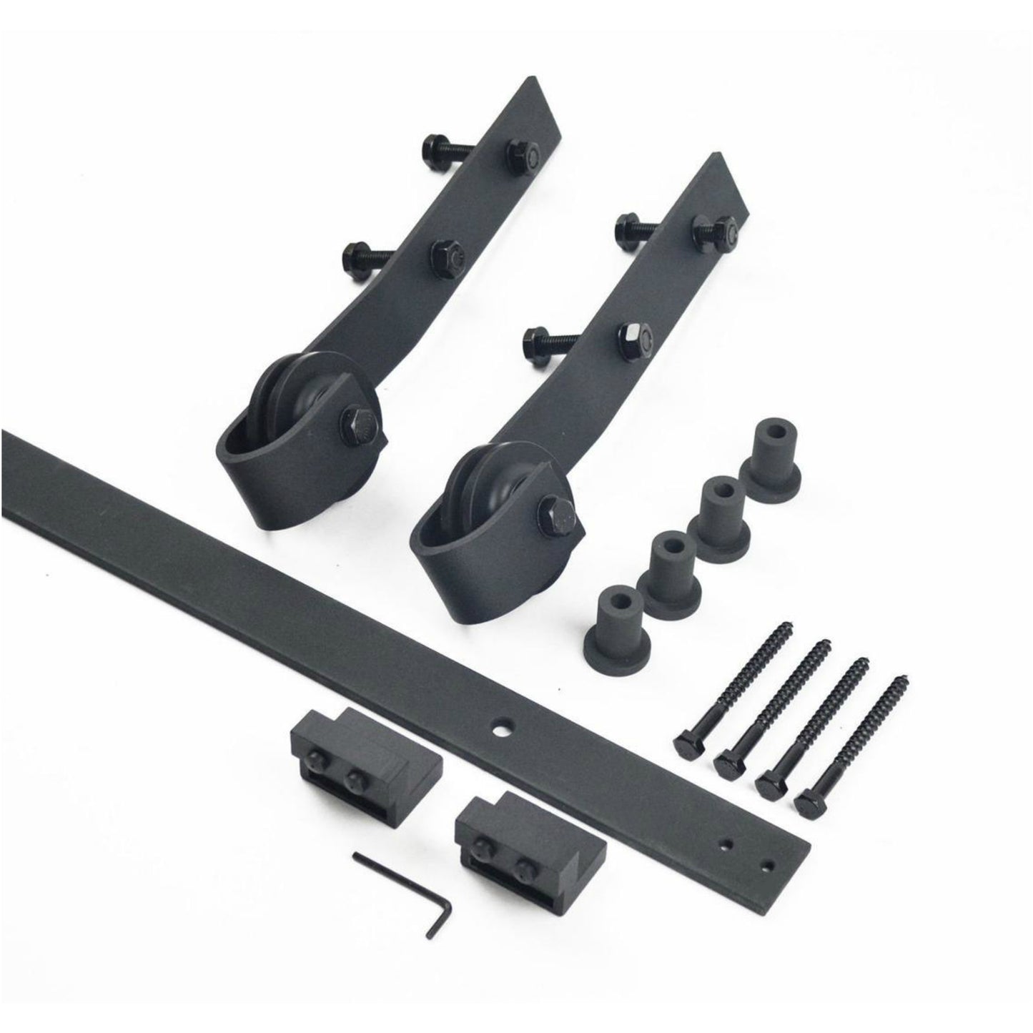 3.3FT -16FT Rolling Rustic Black Steel Sliding Library Office Ladder Hardware Track Set Kit (No ladder)