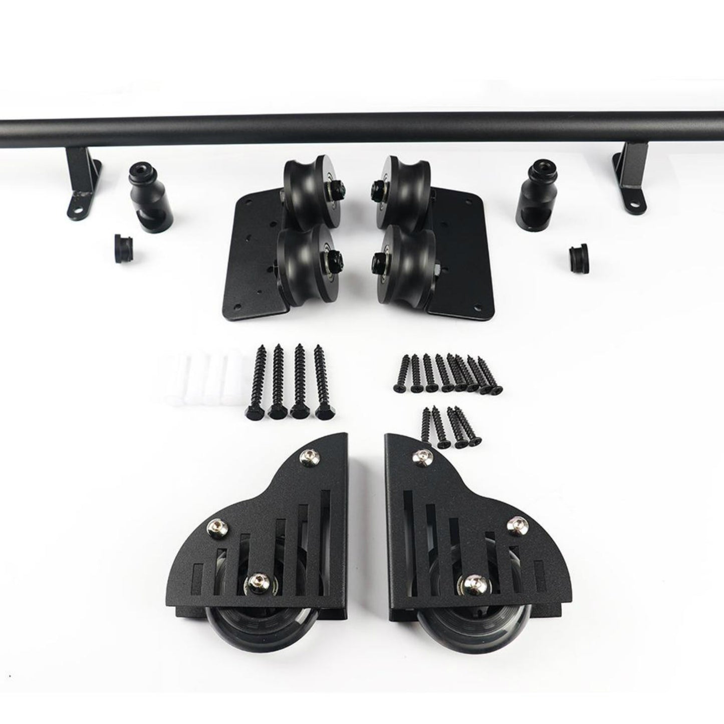 3.3FT (1m) - 33FT(10m) Black Steel Sliding Modern Living Room Home Office Kitchen Storeroom Library Ladder Hardware Track Kit