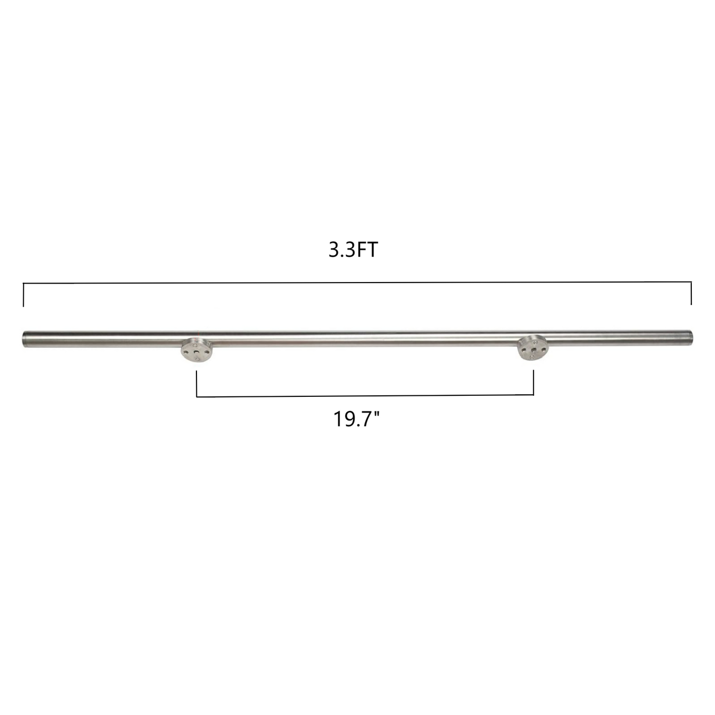 3.3FT-33FT Brushed Stainless Steel Sliding Modern Living Room Home Office Kitchen Library Ladder Hardware Track Kit