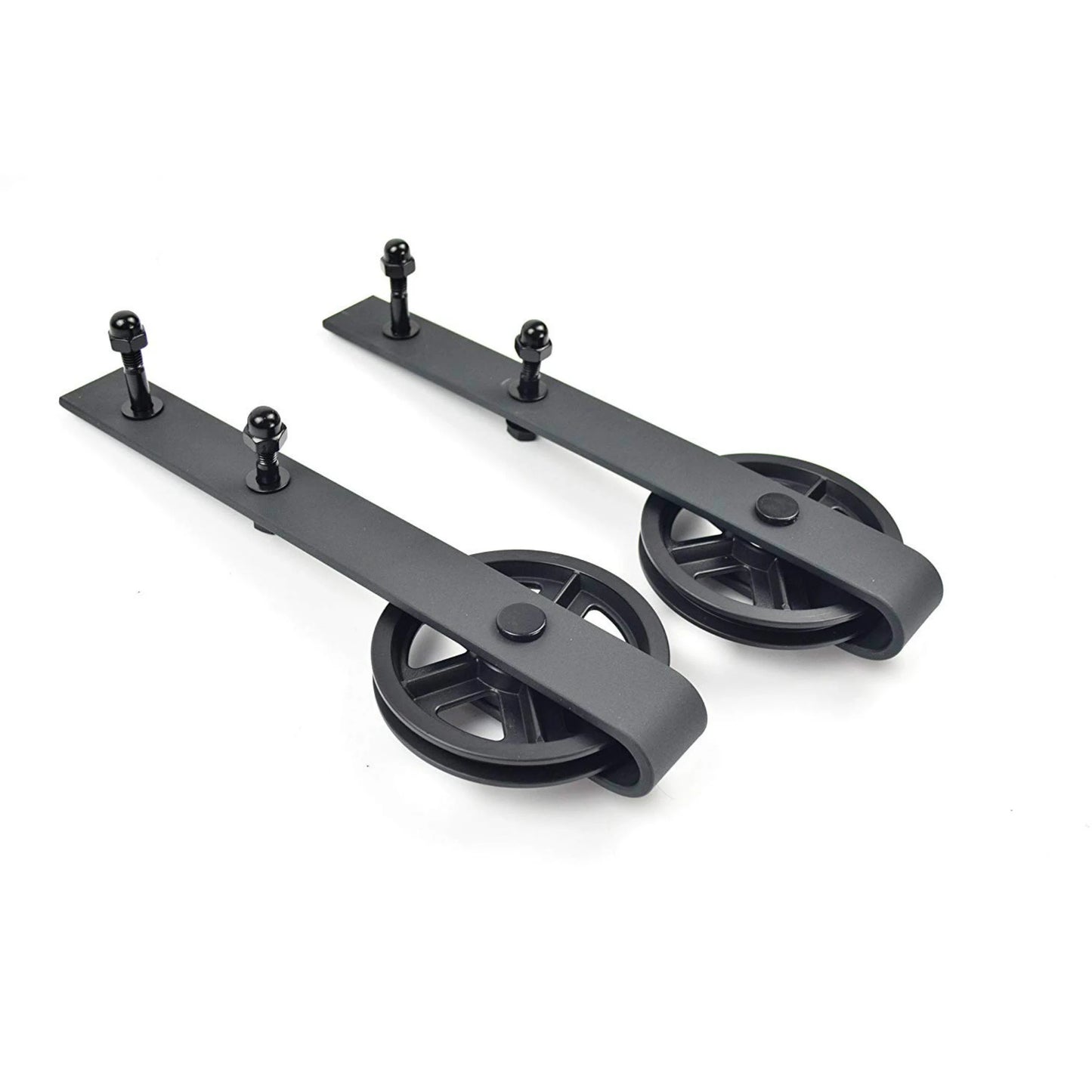 Bypass Steel Sliding Barn Wood Door Hardware Interior Closet Cupboard Door Big Spoke Wheel Sliding Track Roller Kit for 2 doors and 4 doors