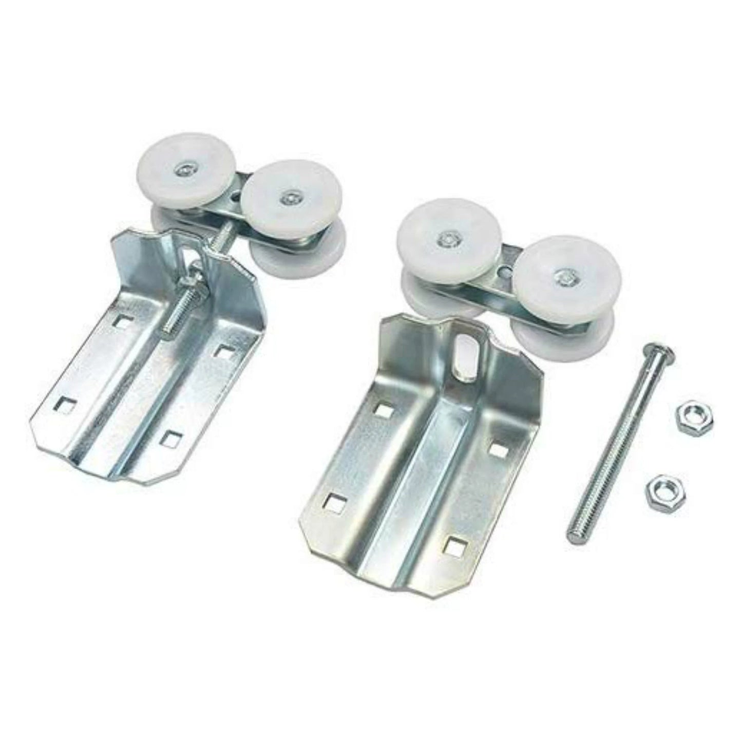 Galvanized Steel Heavy Duty Box Track Ceiling Mount Bypass Sliding Barn Door Hardware Wood Exterior Interior Carriage Door Hardware Track Kit