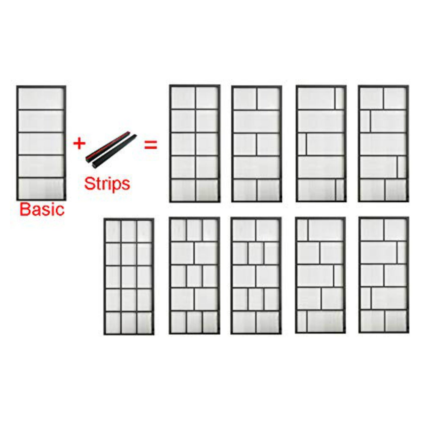 New Interior Black Aluminum Framed French Panel Barn Door Clear Tempered Glass Sliding Barn Door Slab Modern Glass Barn Door (Disassembled)
