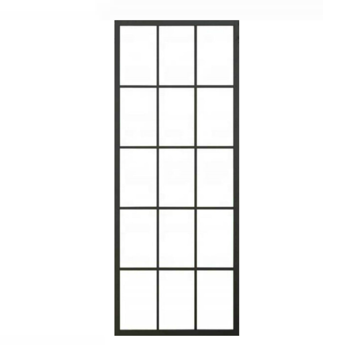 New Interior Black Aluminum Framed French Panel Barn Door Clear Tempered Glass Sliding Barn Door Slab Modern Glass Barn Door (Disassembled)