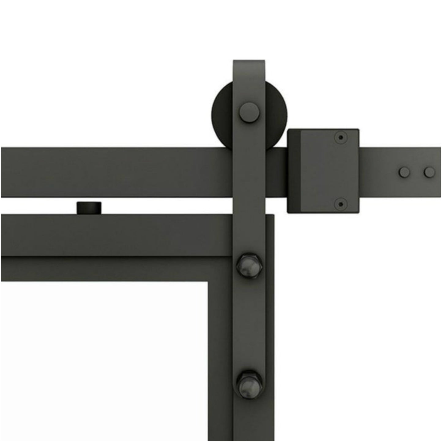 New Stylish Interior Black Steel Framed French Panel Barn Door Clear Tempered Glass Sliding Barn Door Slab Modern Glass Barn Door