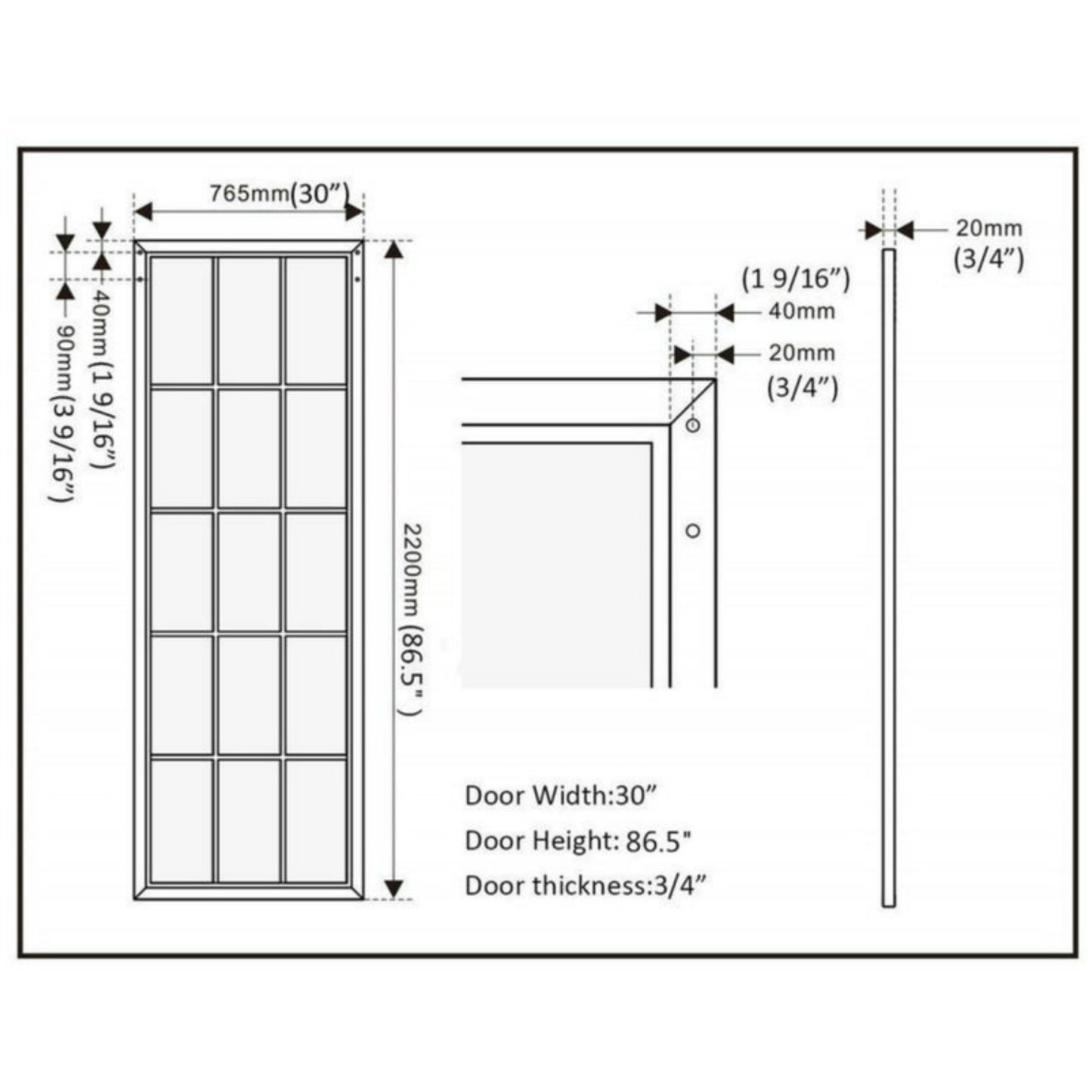 New Stylish Interior Black Steel Framed French Panel Barn Door Clear Tempered Glass Sliding Barn Door Slab Modern Glass Barn Door