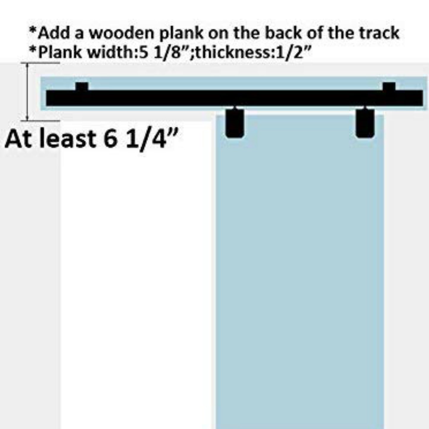 Black Steel Heavy Duty Box Track Wall Mount Sliding Barn Door Hardware Wood Exterior Interior Carriage Door Hardware Track Trolley Kit