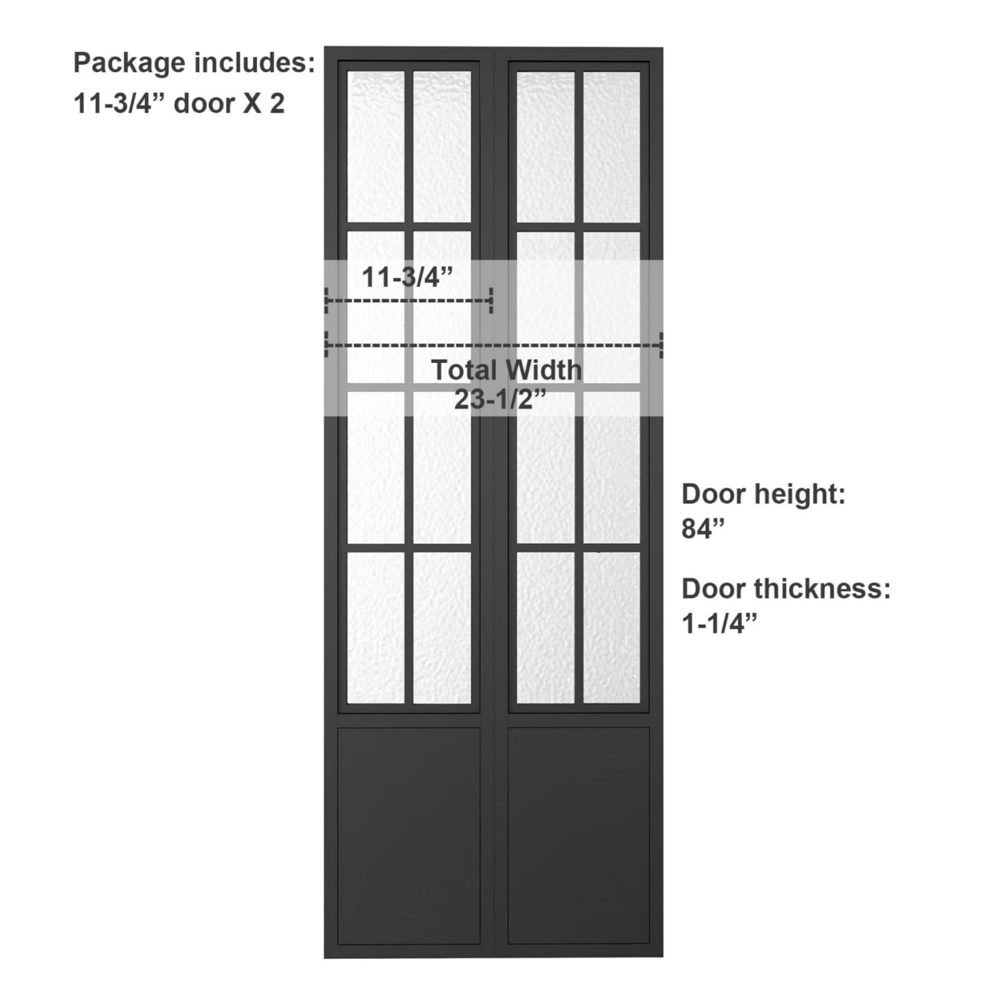 French Black Frame Single Bifold Barn Door
