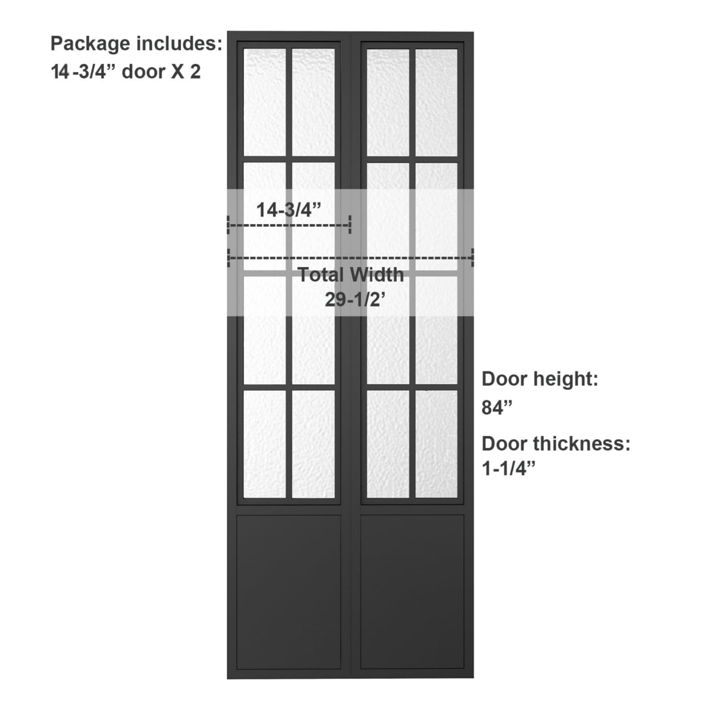 French Black Frame Single Bifold Barn Door