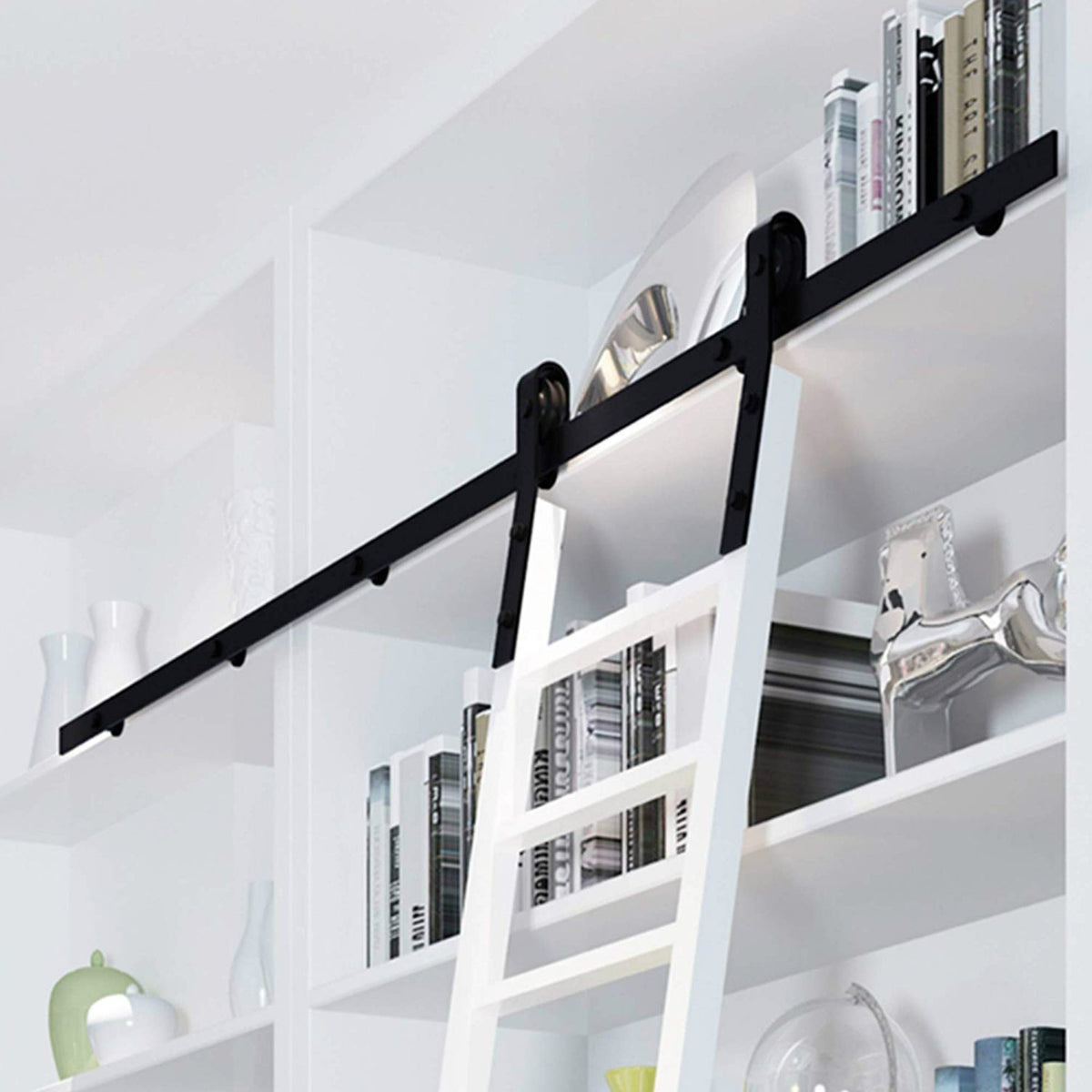 Library Ladder Hardware Rolling Full Set Track Kit, Easy Insta | Shop The World Library Ladder Hardware Rolling Full Set Track Kit, Easy Insta | Shop The World