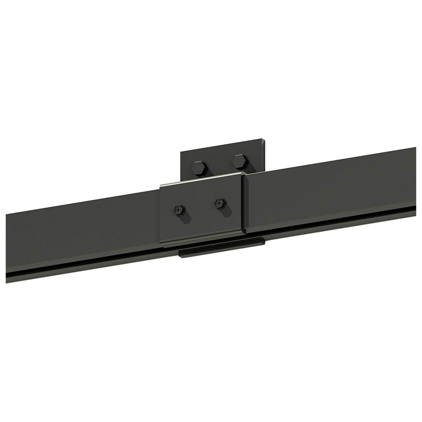 Black Steel Heavy Duty Box Track Wall Mount Sliding Barn Door Hardware Wood Exterior Interior Carriage Door Hardware Track Trolley Kit